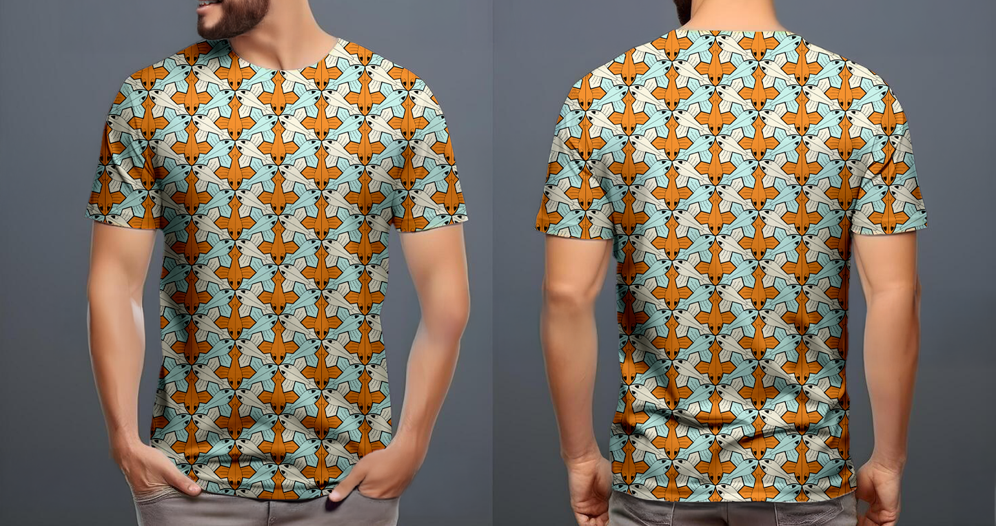 Peces alados blanco naranja