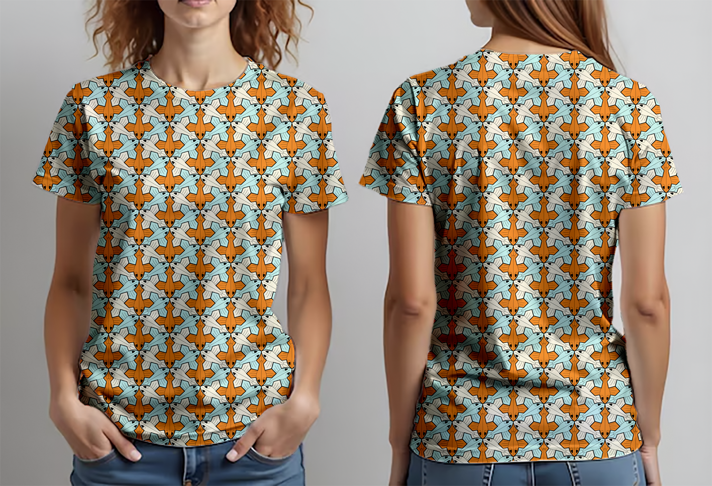 Peces alados blanco naranja