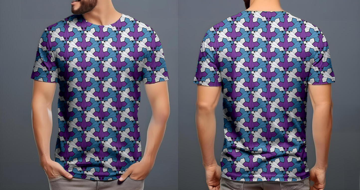 Peces alados morado celeste