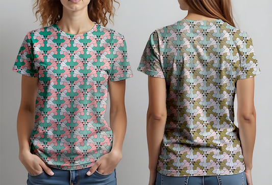 Peces alados rosa turquesa