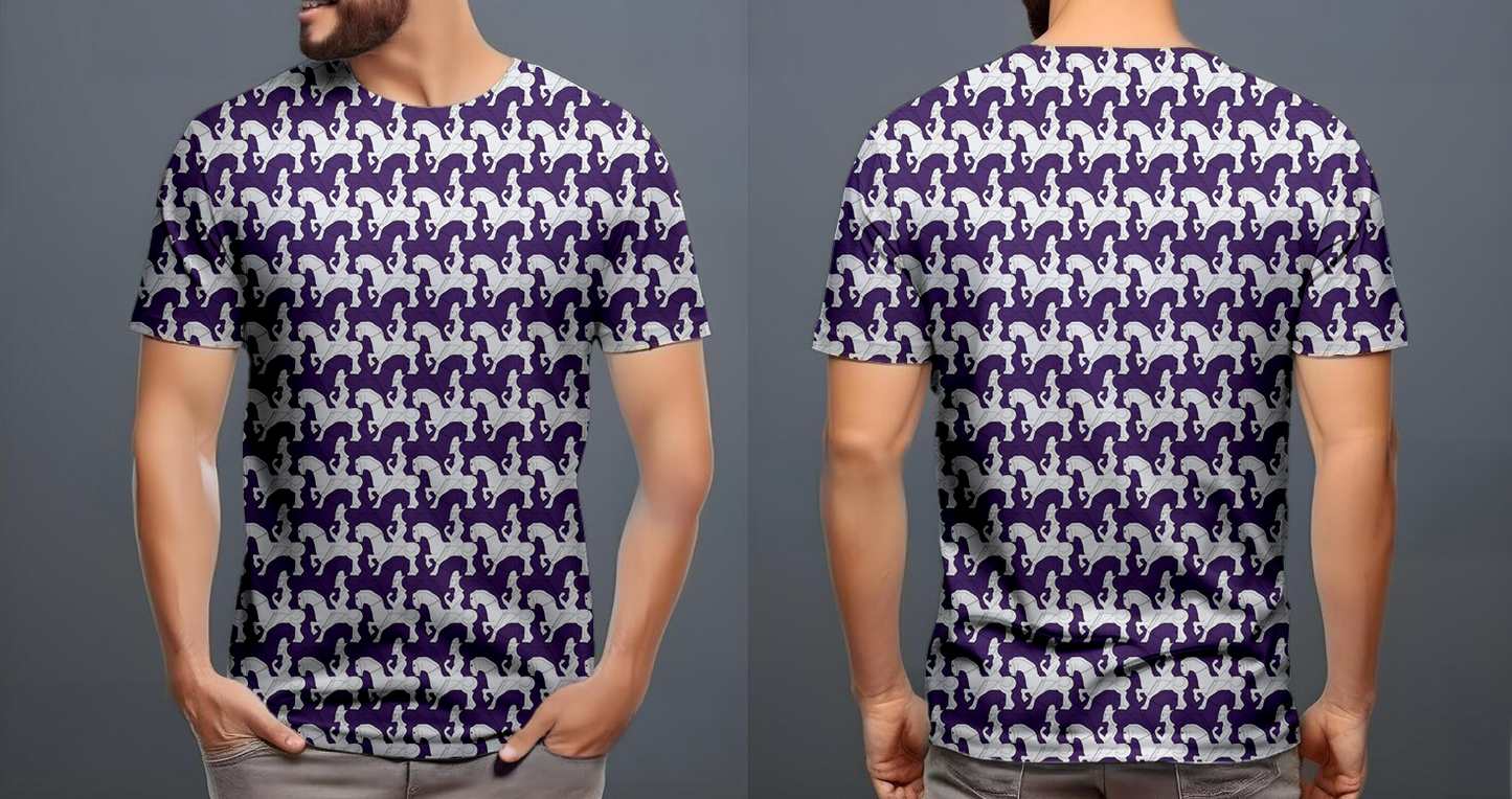 Caballeros morado blanco