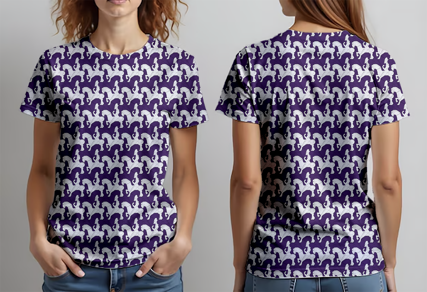 Caballeros morado blanco