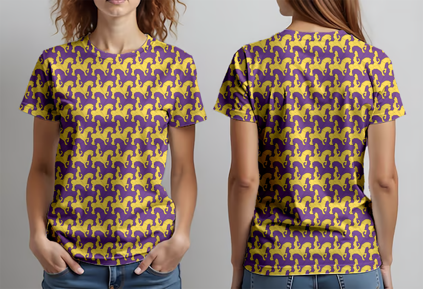 Caballeros morado naranja