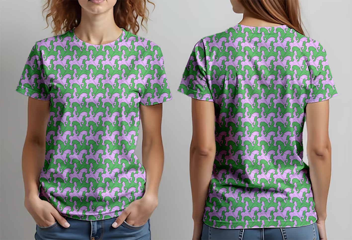 Caballeros rosa verde