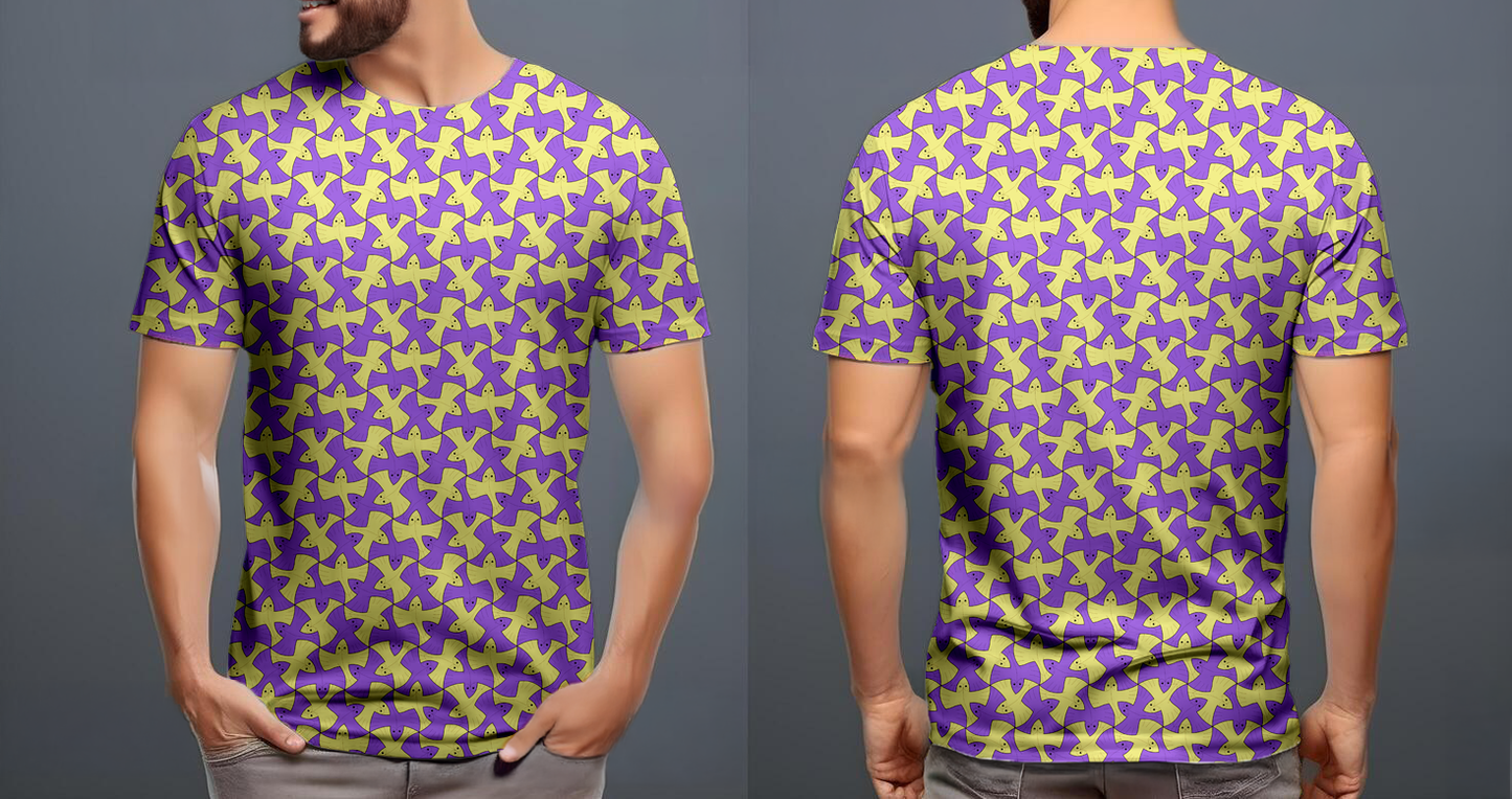 Peces morado amarillo