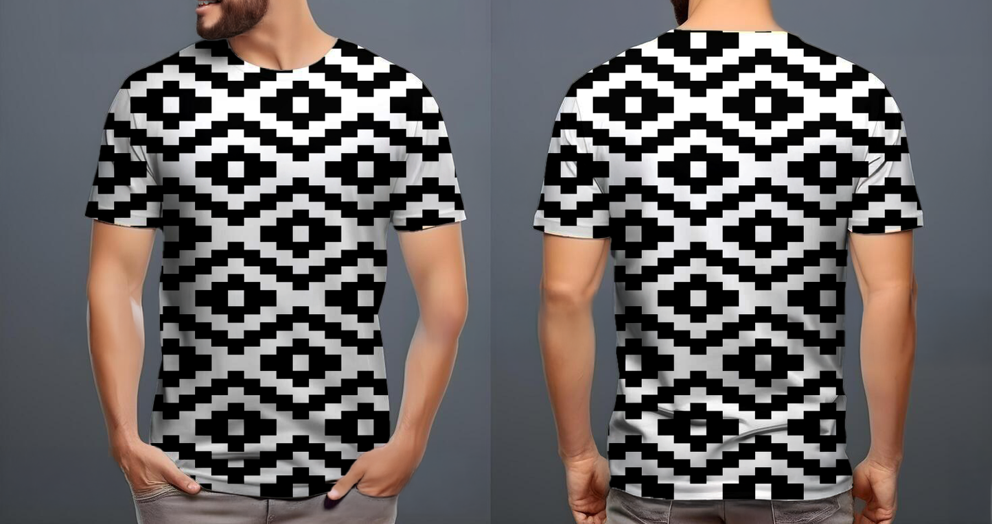 Patron Mapu blanco negro