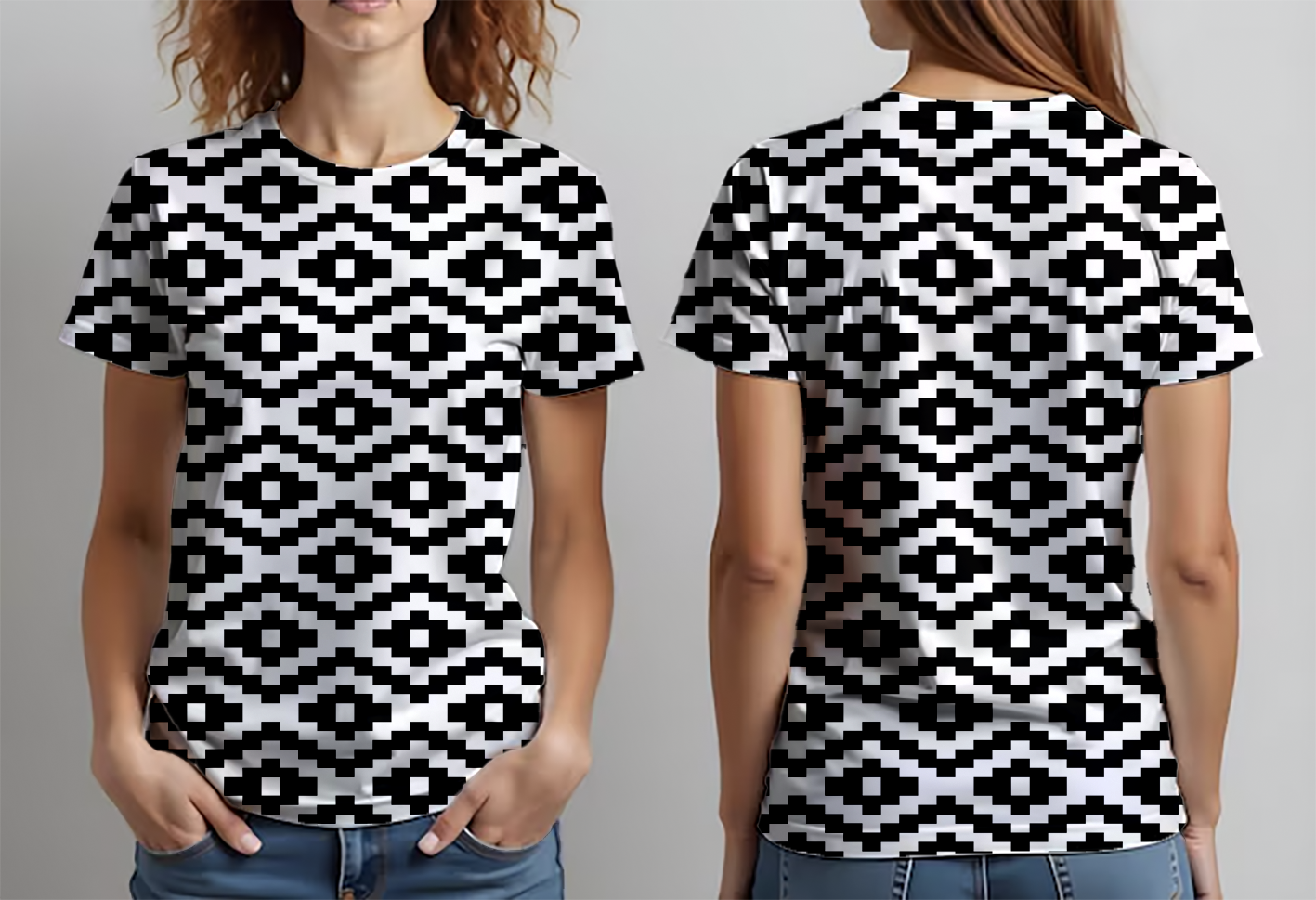 Patron Mapu blanco negro