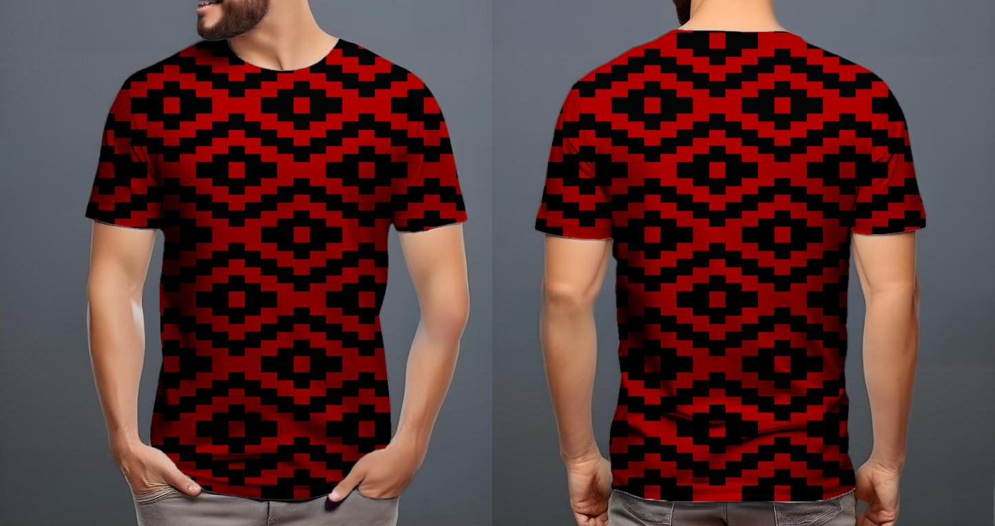 Patron Mapu rojo negro