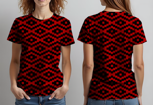 Patron Mapu rojo negro