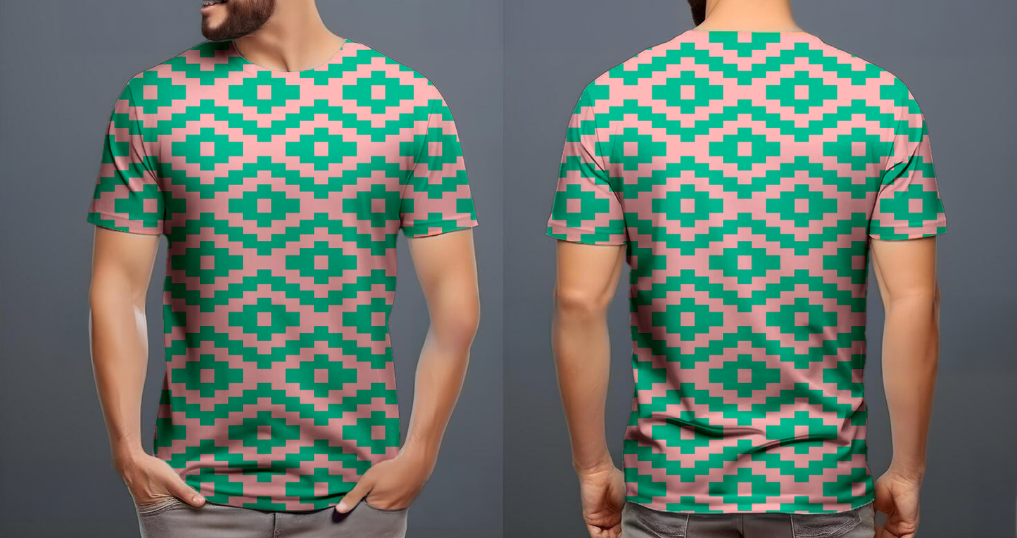 Patron Mapu rosa turquesa