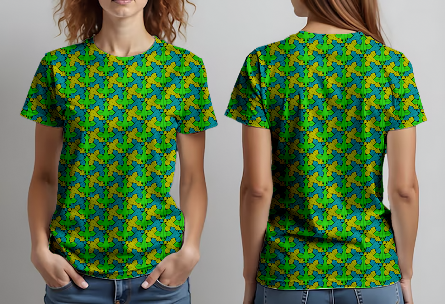 Peces alados verde amarillo