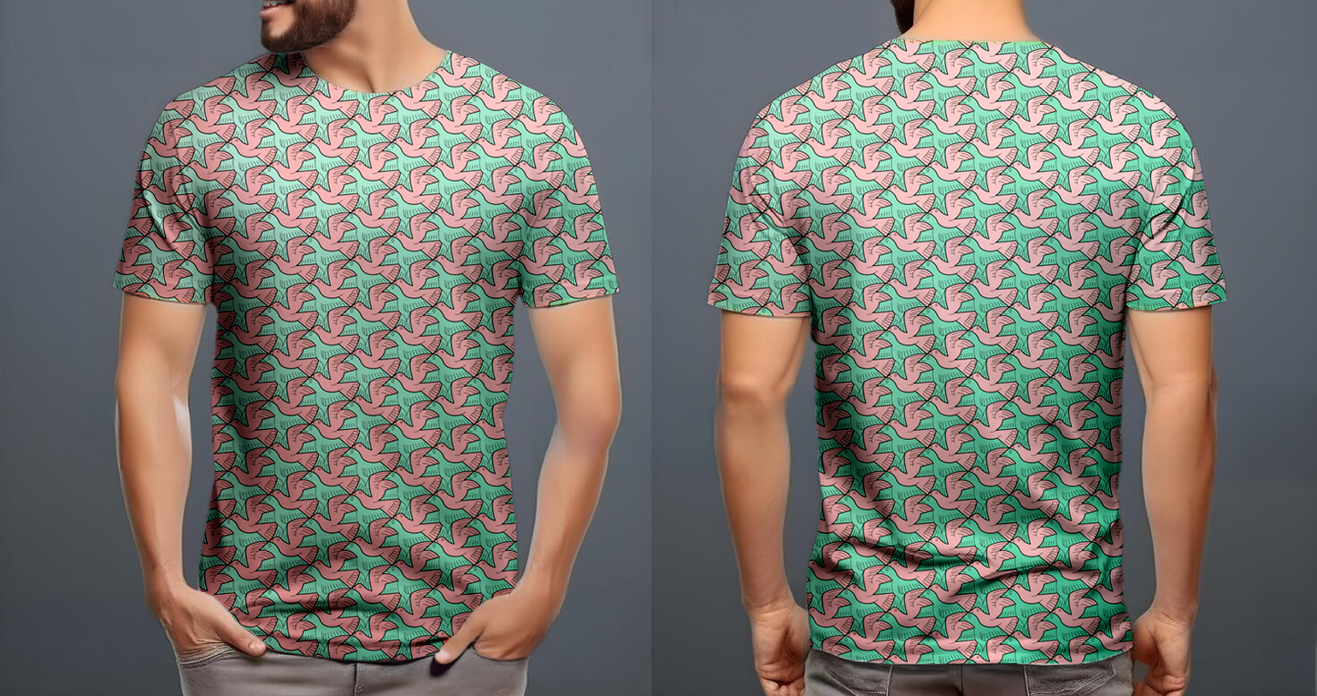 Pájaros rosa turquesa