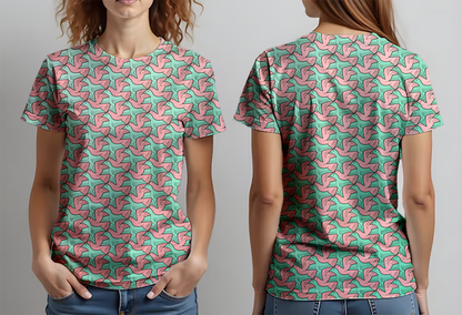 Pájaros rosa turquesa