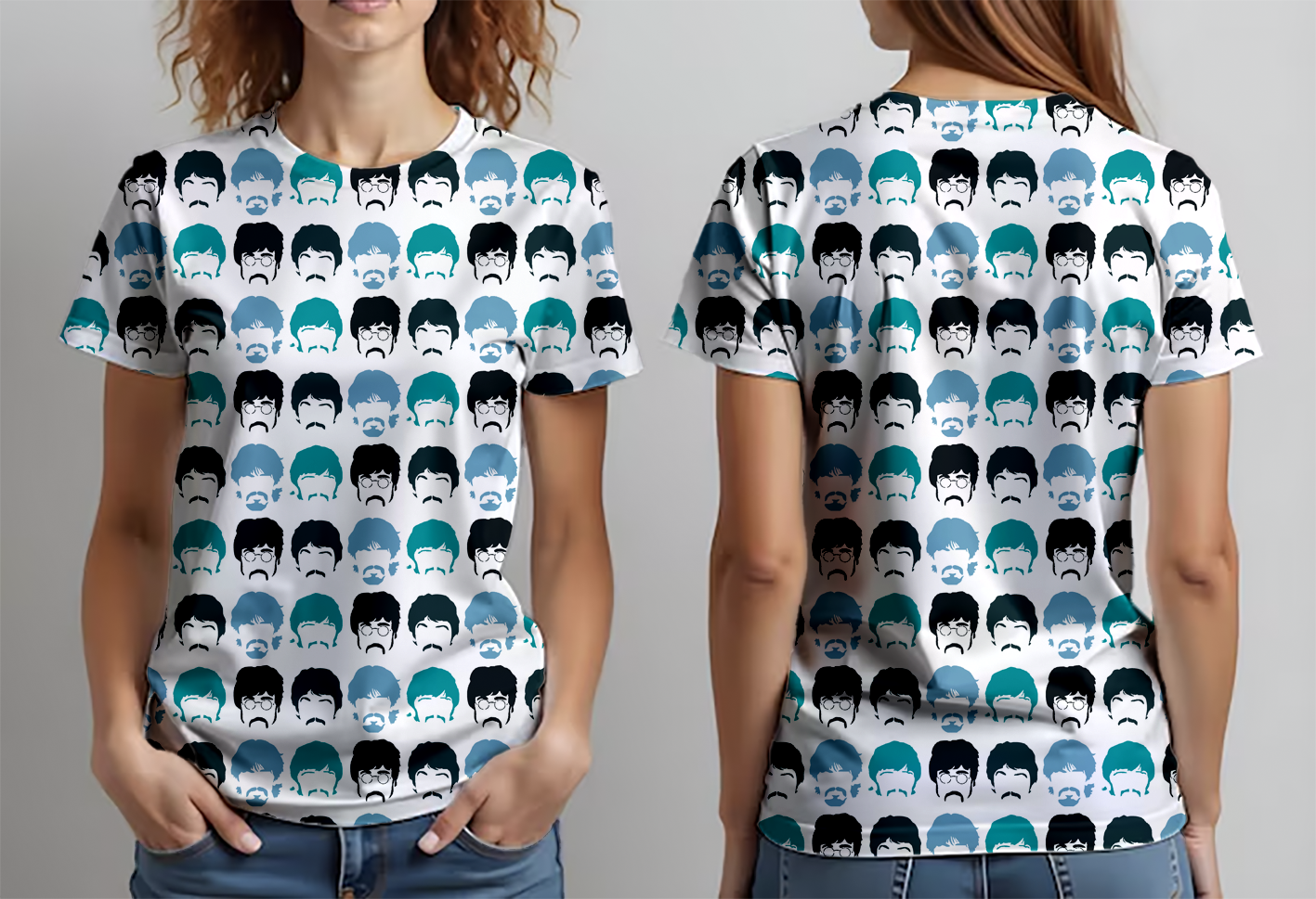 The Beatles negro azul gris celeste