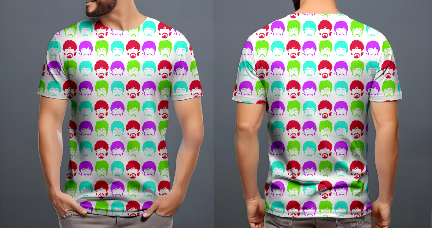 The Beatles verde celeste rojo rosa