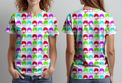 The Beatles verde celeste rojo rosa