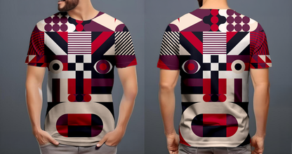 Máscara blanco negro rojo