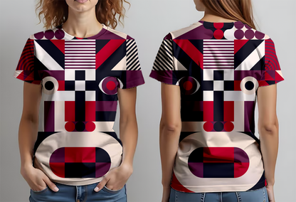 Máscara blanco negro rojo