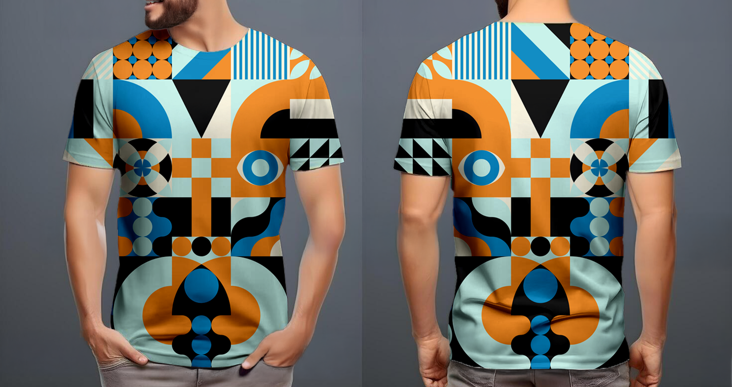 Máscara negro naranja azul