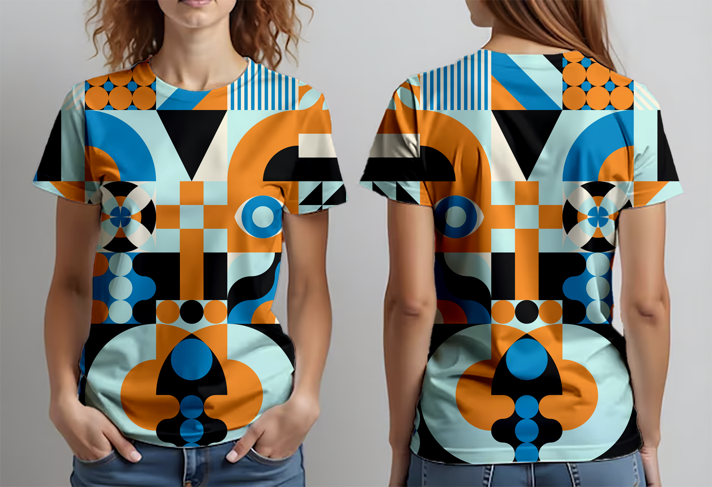 Máscara negro naranja azul